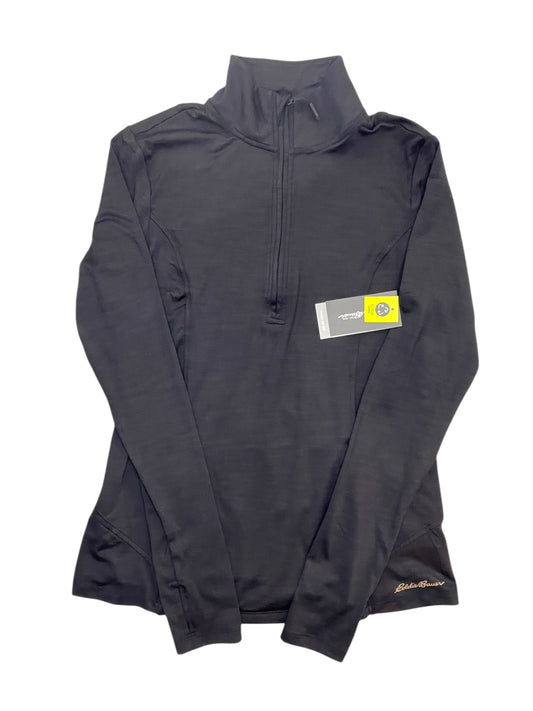 Athletic Top Ls Collar By Eddie Bauer In Black, Size:S