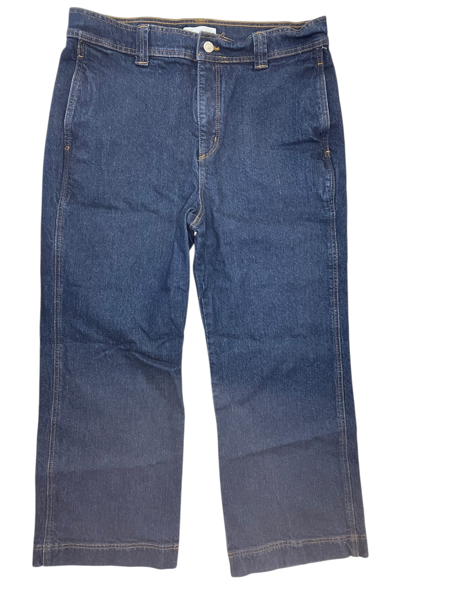 Jeans Cropped By Loft In Blue Denim, Size:12