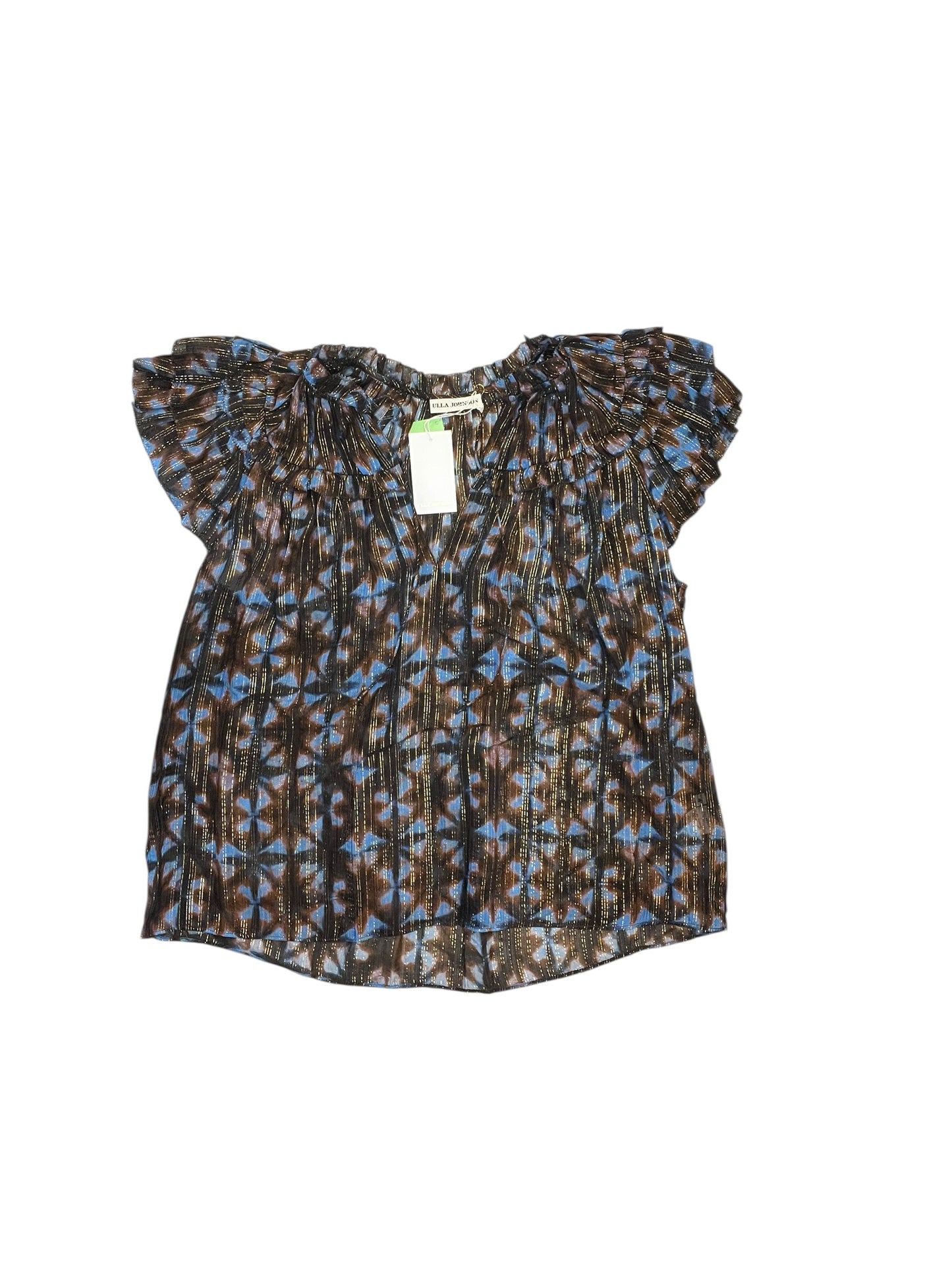 Blouse Ss By Ulla Johnson In Blue & Brown, Size:S