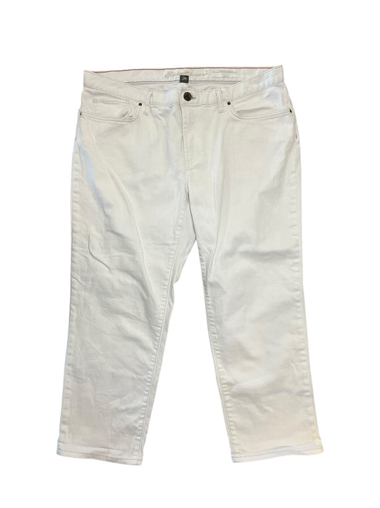 Jeans Cropped By Eddie Bauer In White, Size:16