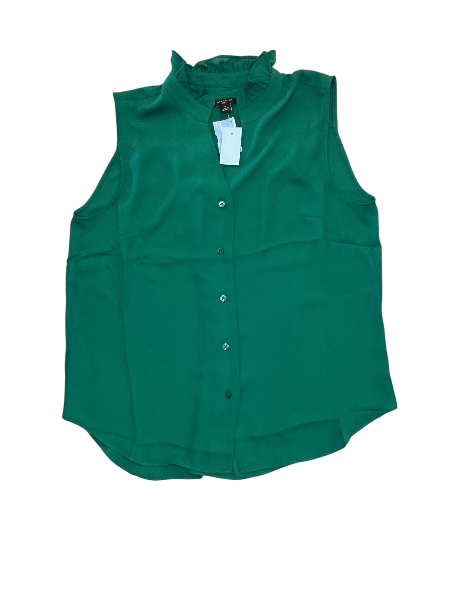 Blouse Sleeveless By Ann Taylor In Green, Size:Sp