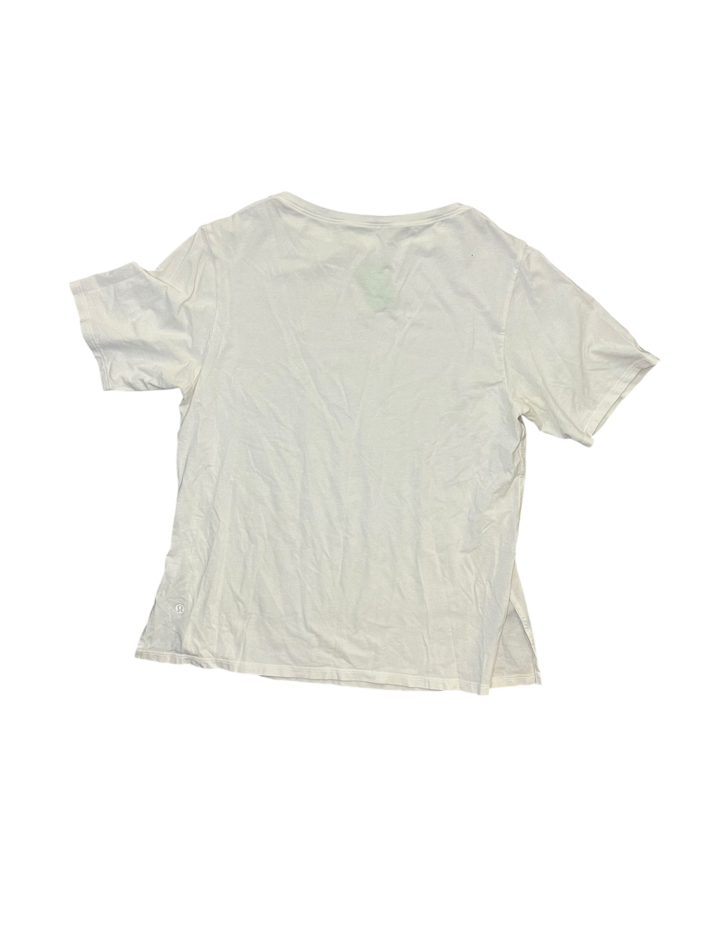 Athletic Top Ss By Lululemon In White, Size:M