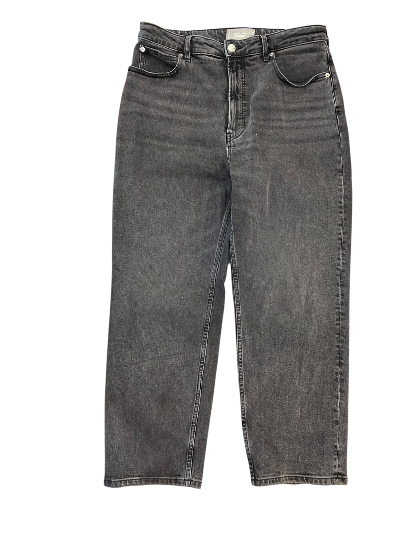 Jeans Straight By Everlane In Black Denim, Size:14
