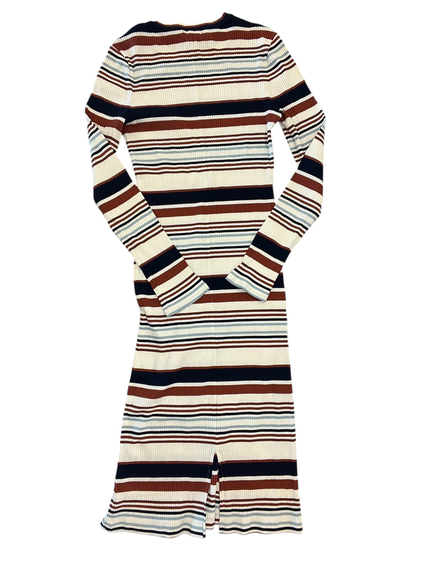 Dress Casual Midi By Madewell In Striped Pattern, Size:L