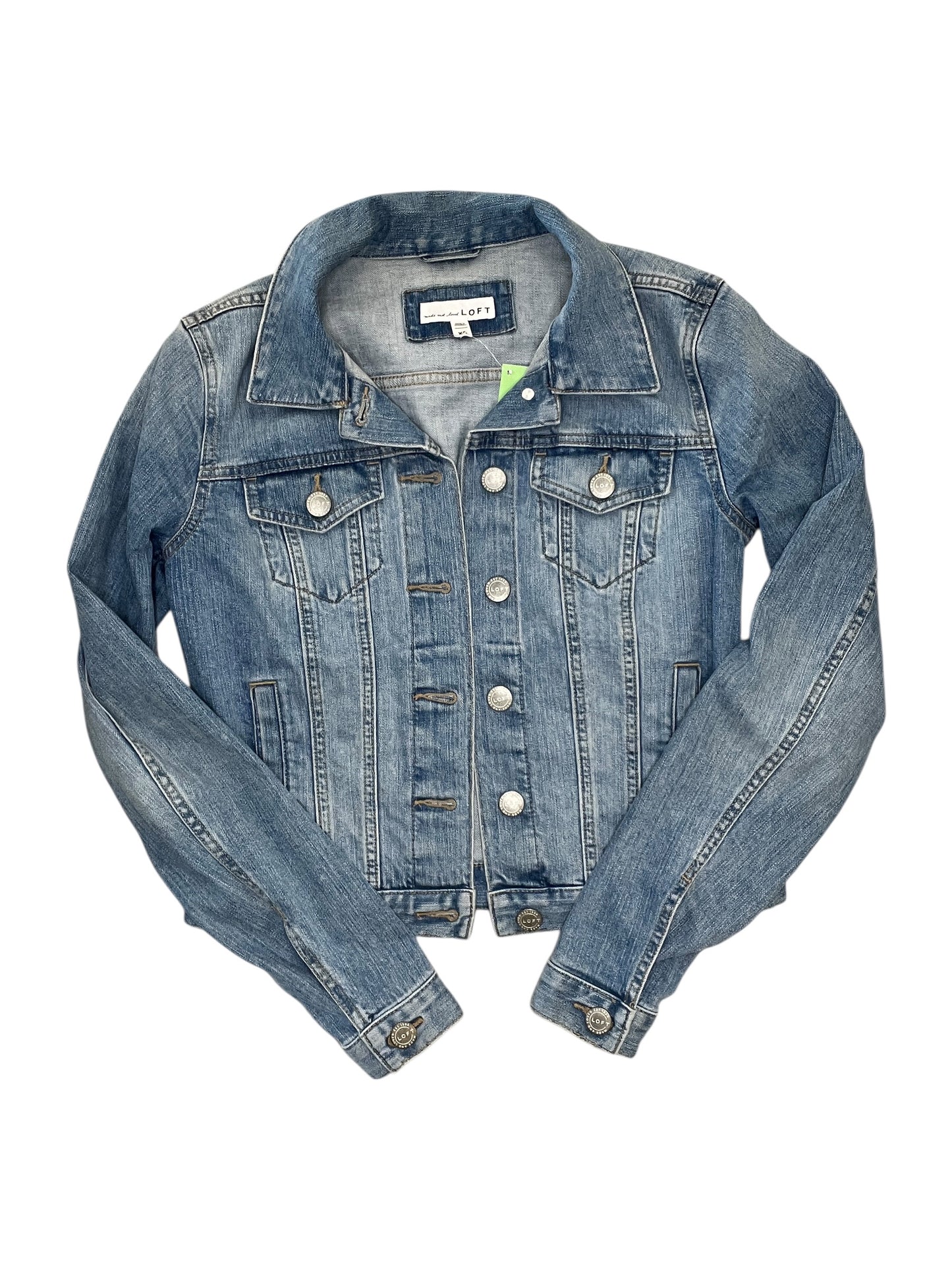 Jacket Denim By Loft In Blue Denim, Size:Xs