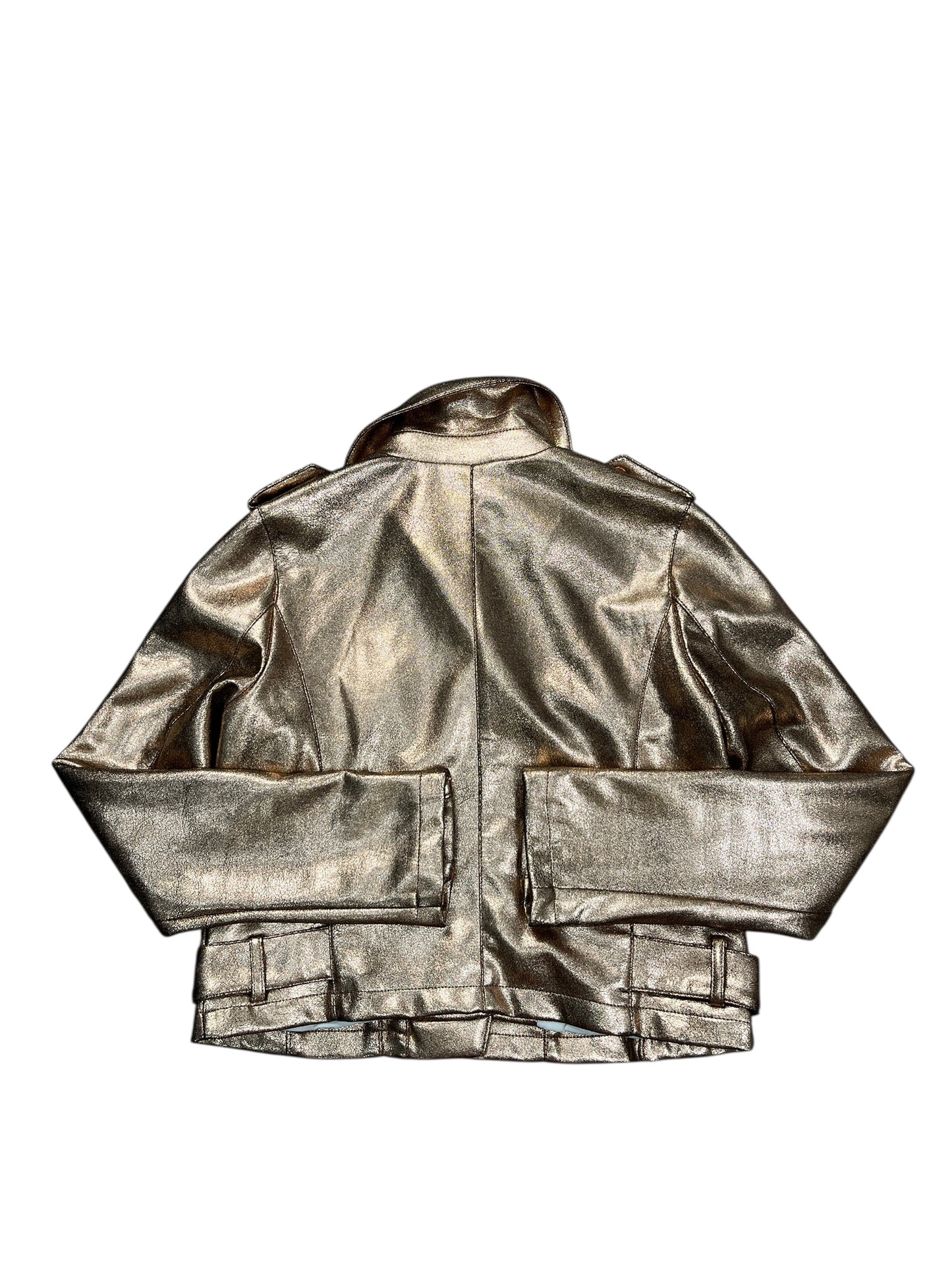 Jacket Moto By Anthropologie In Rose Gold, Size:Xs