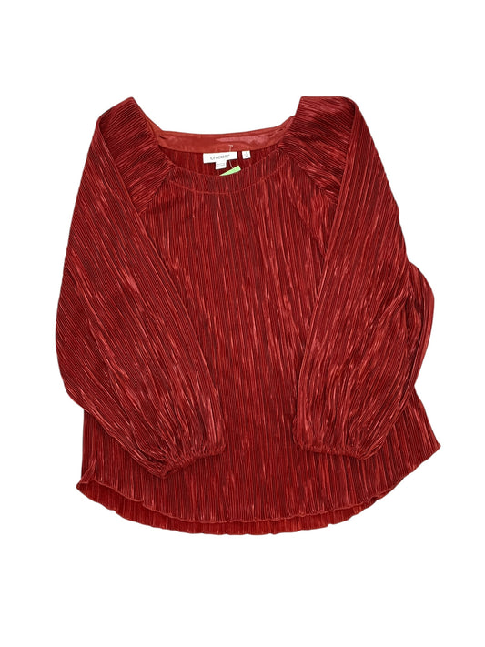 Top 3/4 Sleeve By Chicos In Red, Size:M