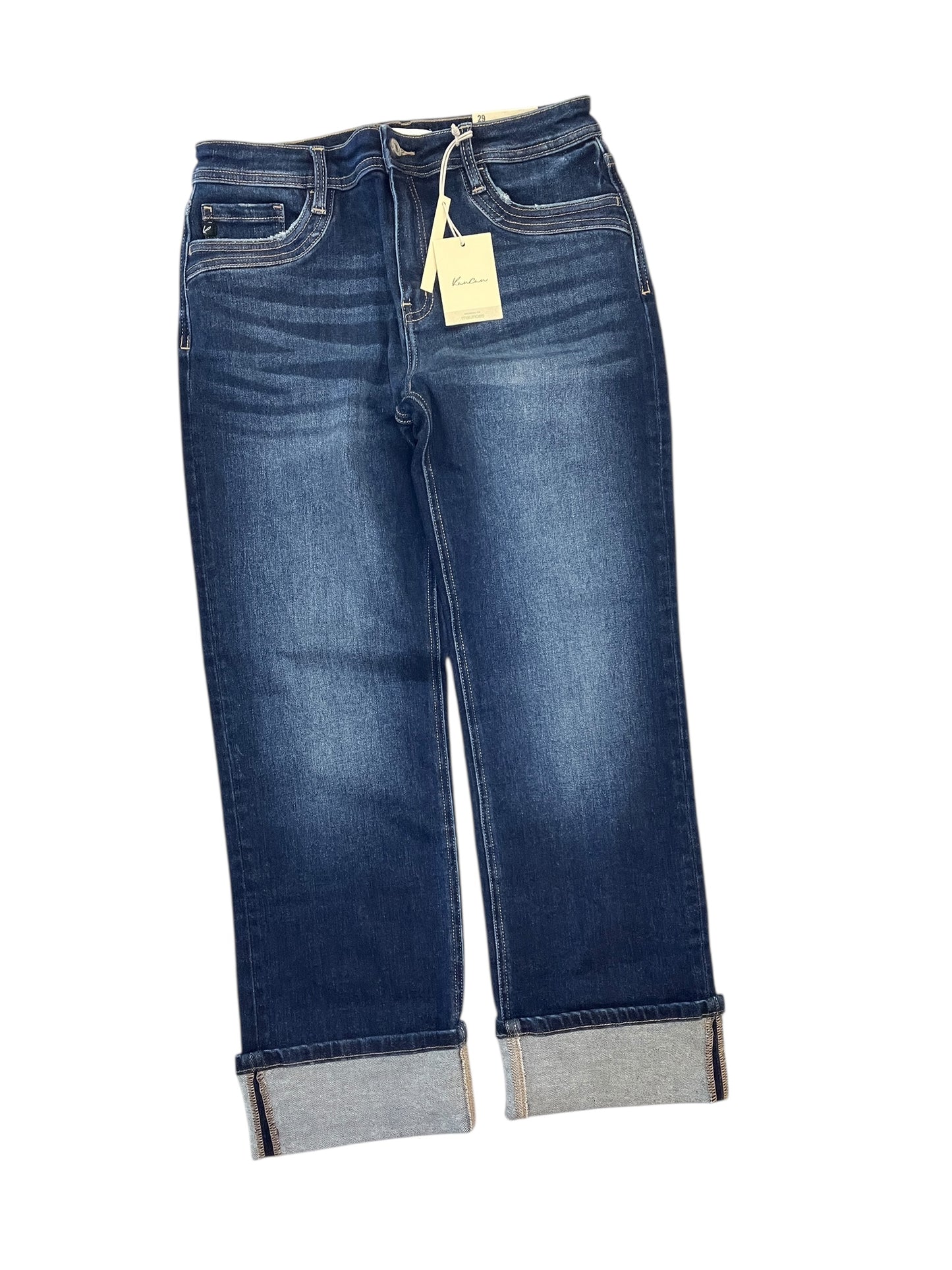 Jeans Wide Leg By Kancan In Blue Denim, Size:8