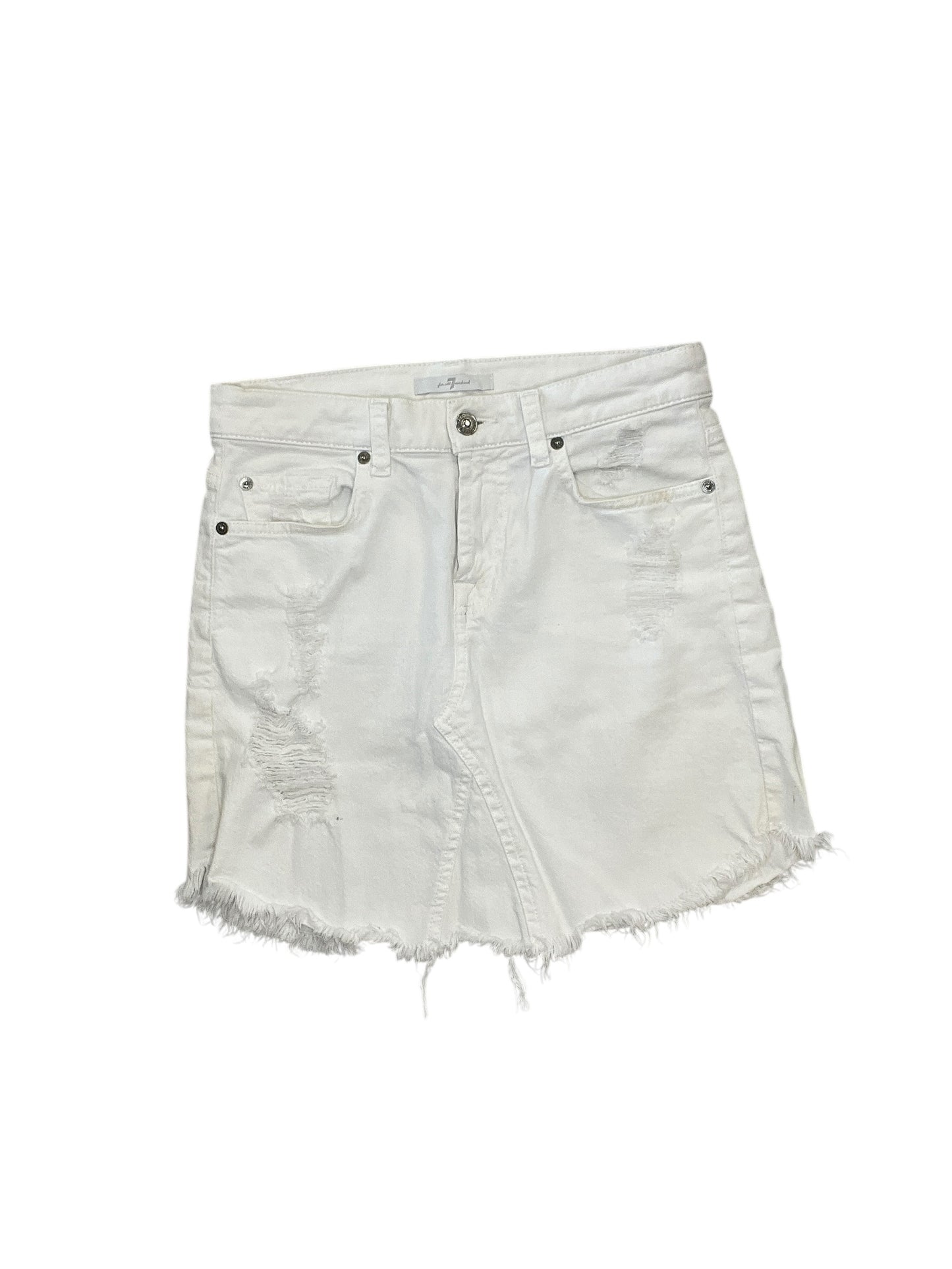 Shorts By 7 For All Mankind In White Denim, Size:Xs