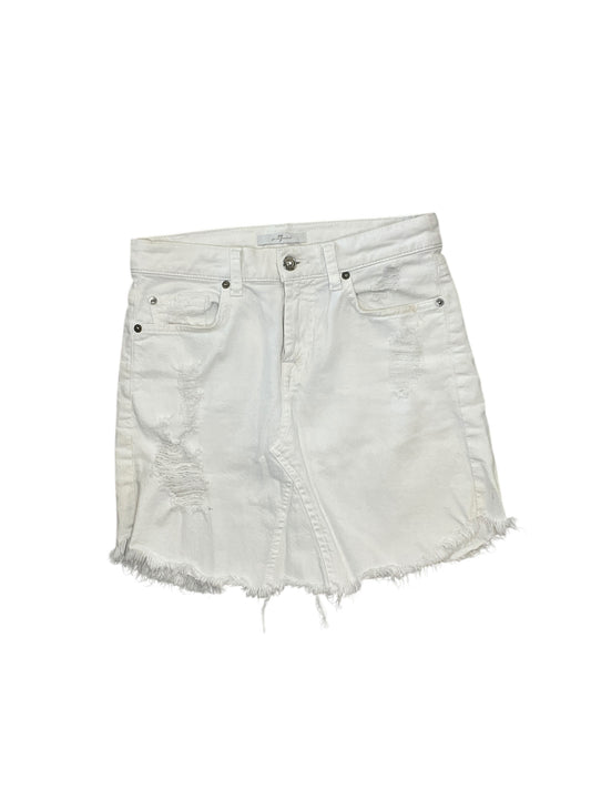Shorts By 7 For All Mankind In White Denim, Size:Xs