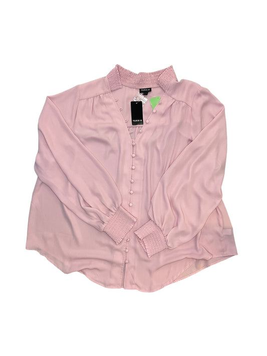 Blouse Ls By Torrid In Pink, Size:2X