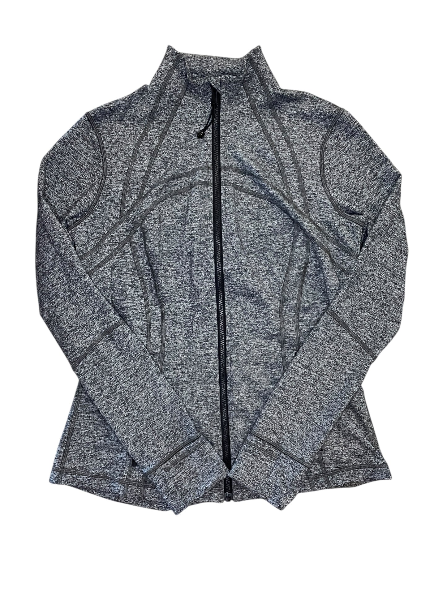 Athletic Jacket By Lululemon In Grey, Size:L