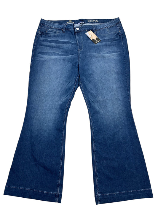Jeans Flared By Clothes Mentor In Blue Denim, Size:3X