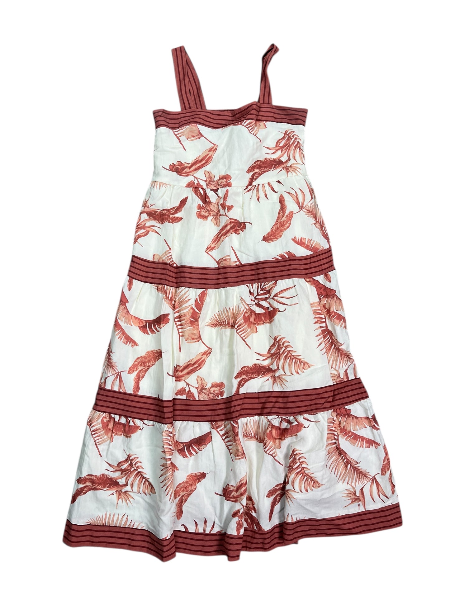 Dress Casual Maxi By By The River In Cream & Orange, Size:M