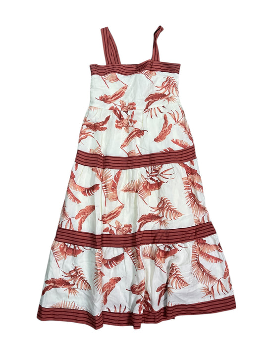 Dress Casual Maxi By By The River In Cream & Orange, Size:M