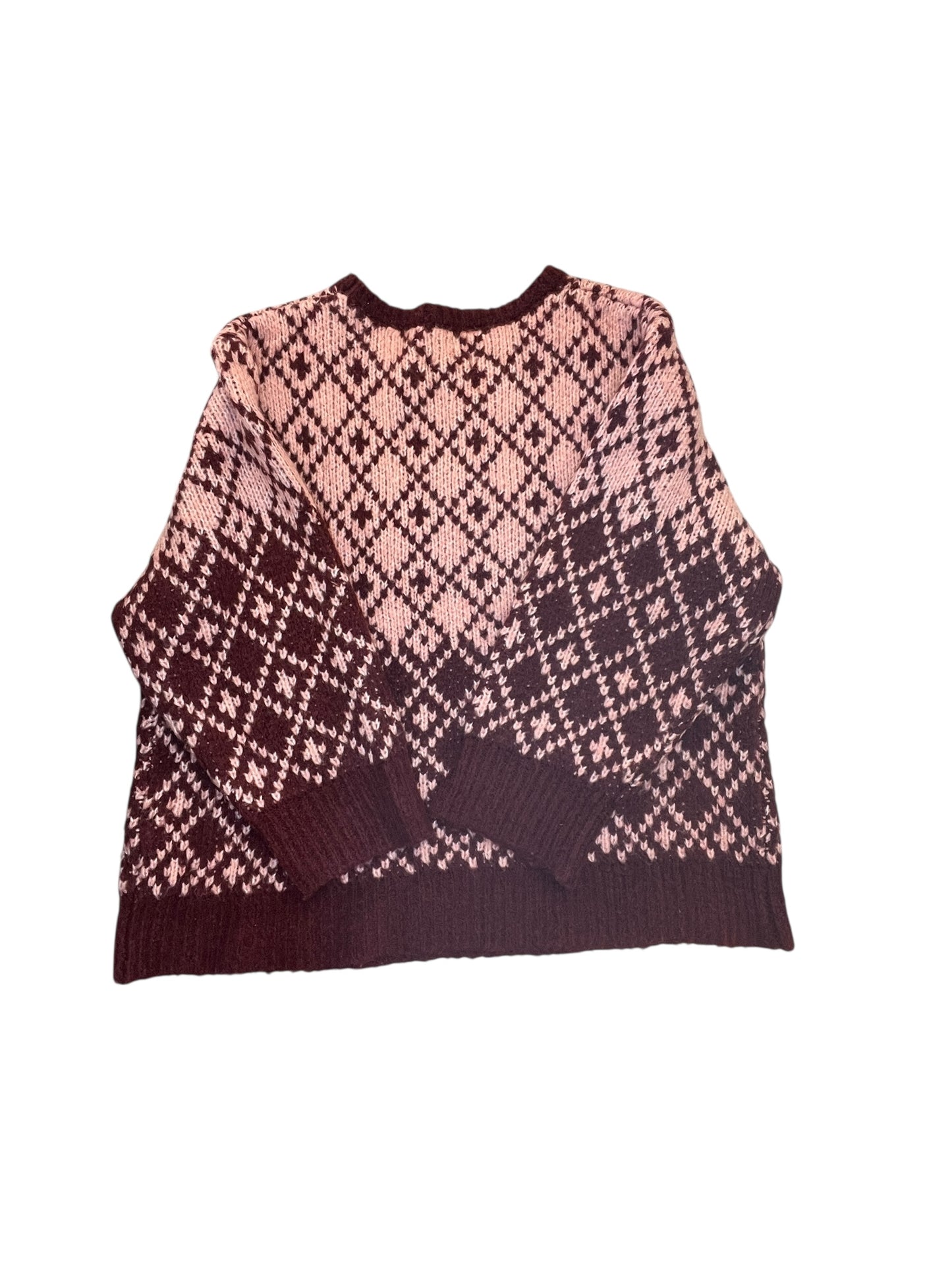 Sweater By Maeve In Pink & Red, Size:1X