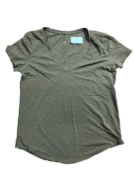 Athletic Top Ss By Lululemon In Green, Size:S