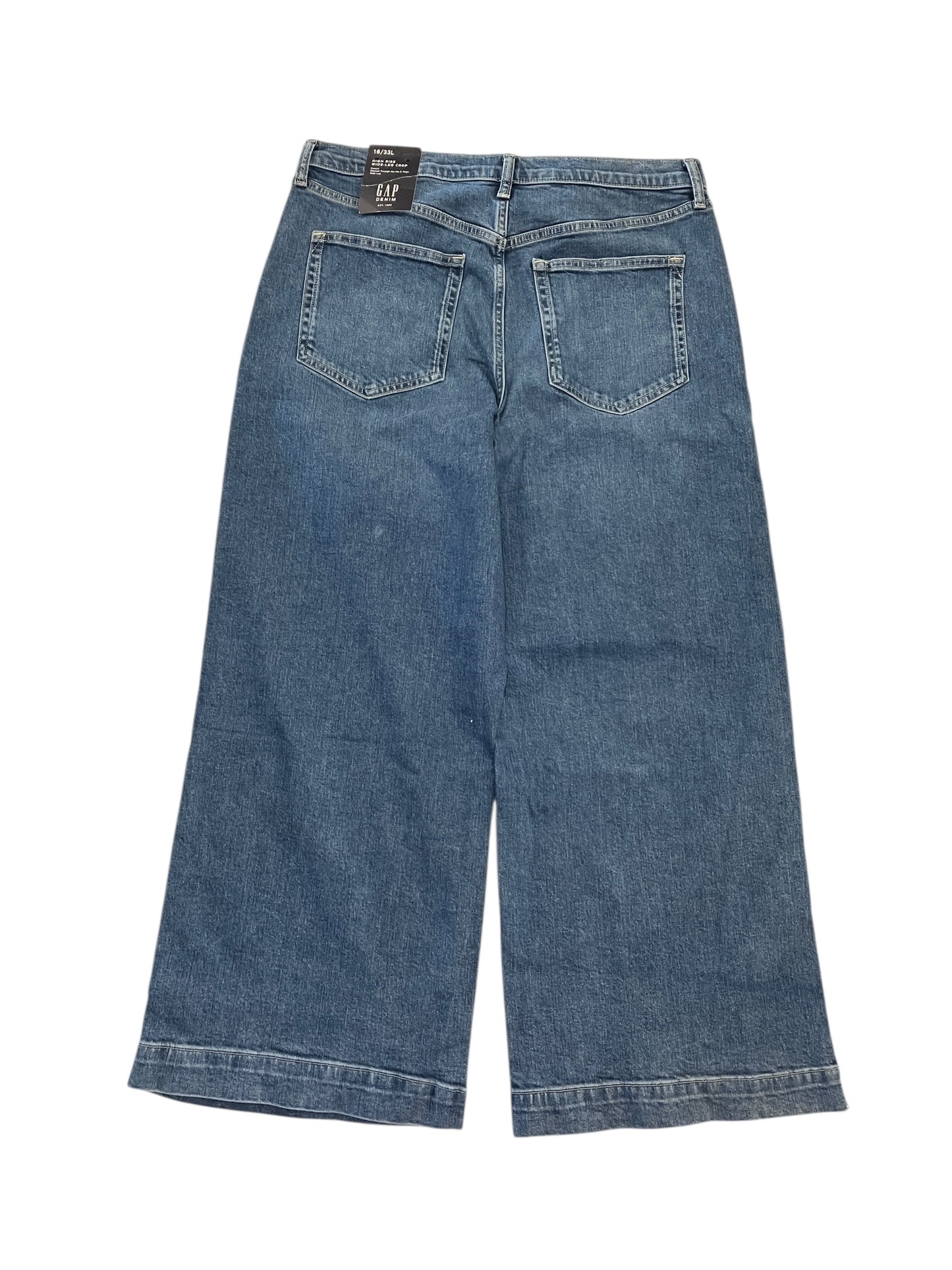 Jeans Wide Leg By Gap In Blue Denim, Size:16