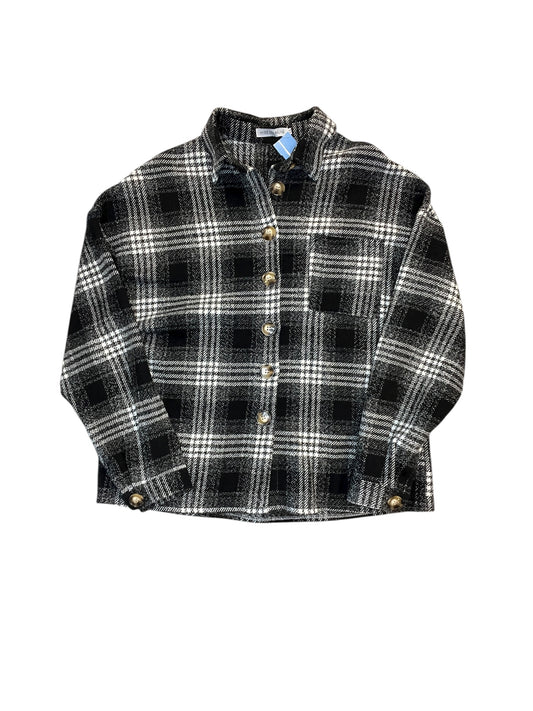 Jacket Shirt By Miss Sparkling In Plaid Pattern, Size:M