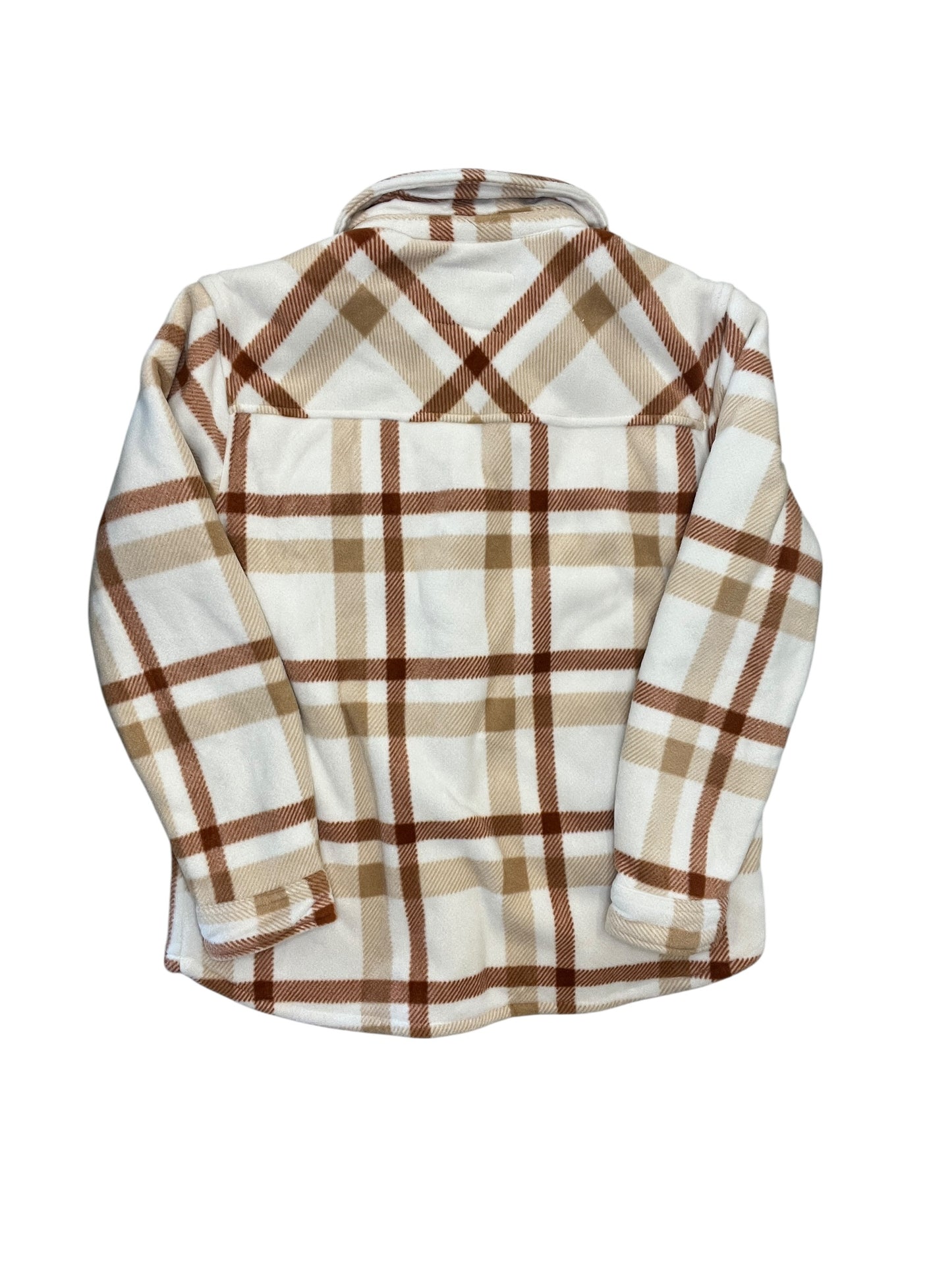 Jacket Shirt By Sage In Orange & White, Size:M