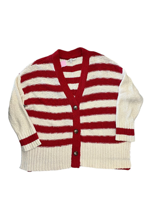 Cardigan By Vervet In Red & White, Size:M