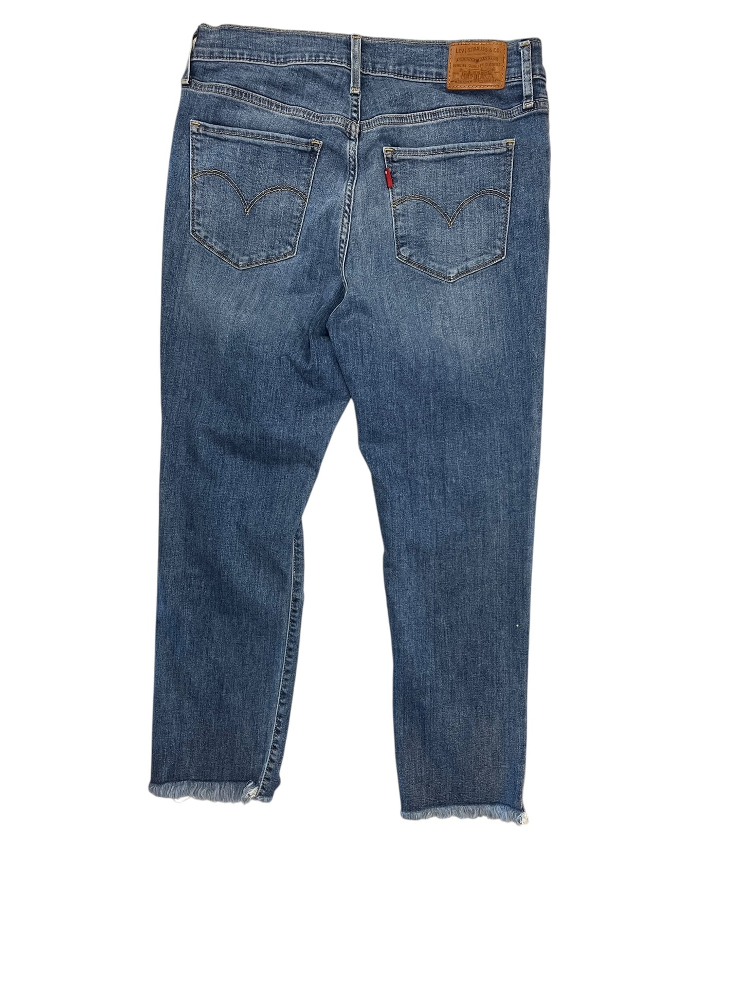 Jeans Straight By Levis In Blue Denim, Size:12