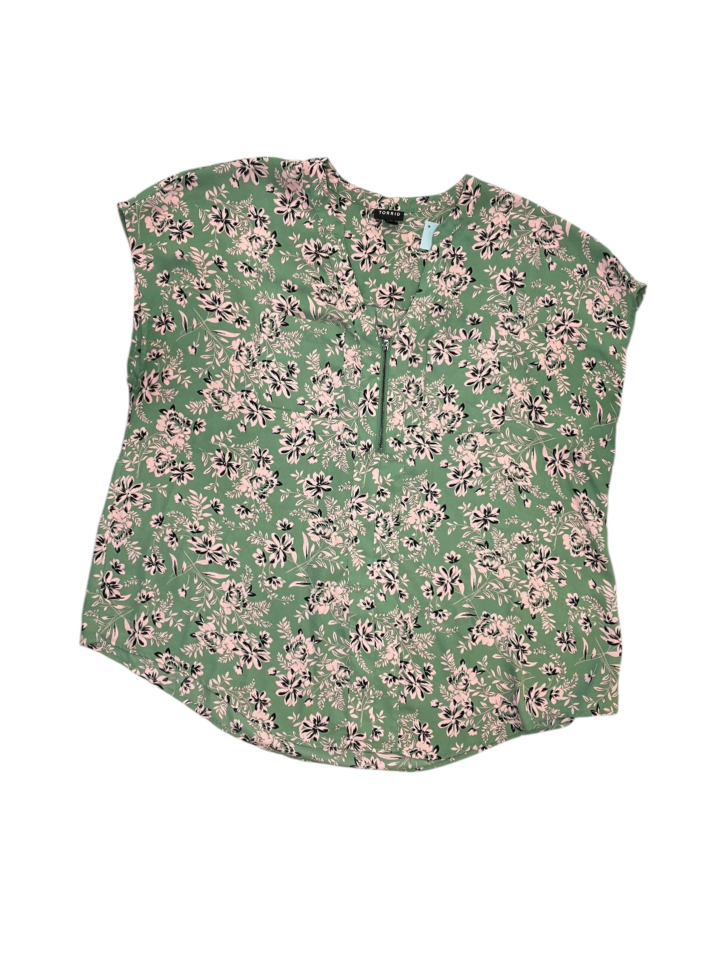 Blouse Sleeveless By Torrid In Green, Size:1X