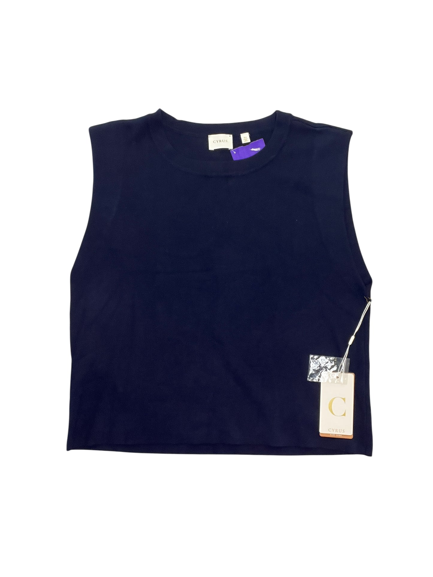 Top Sleeveless By Cyrus Knits In Navy, Size:M