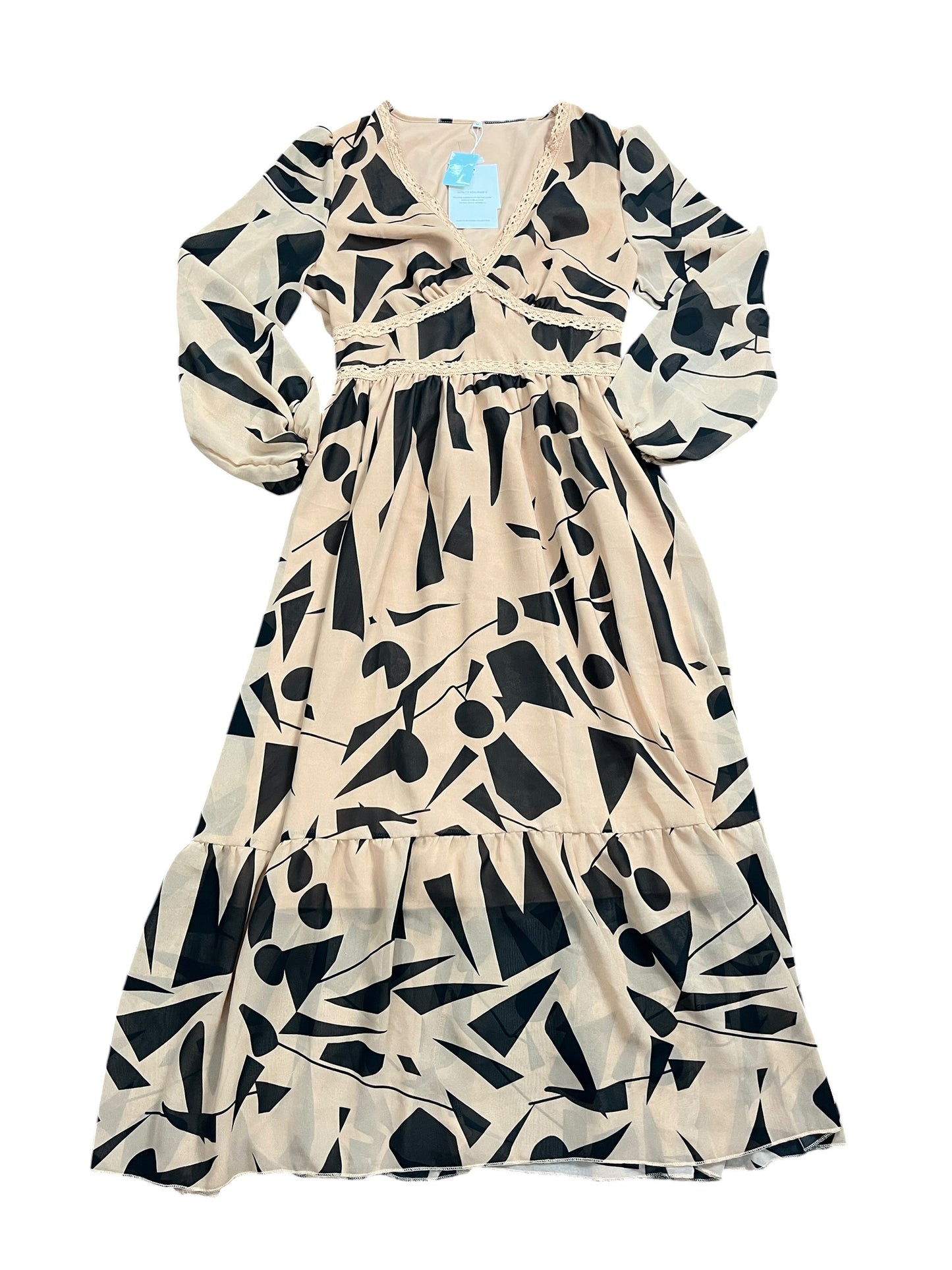 Dress Casual Maxi By Cmf In Geometric Pattern, Size:M
