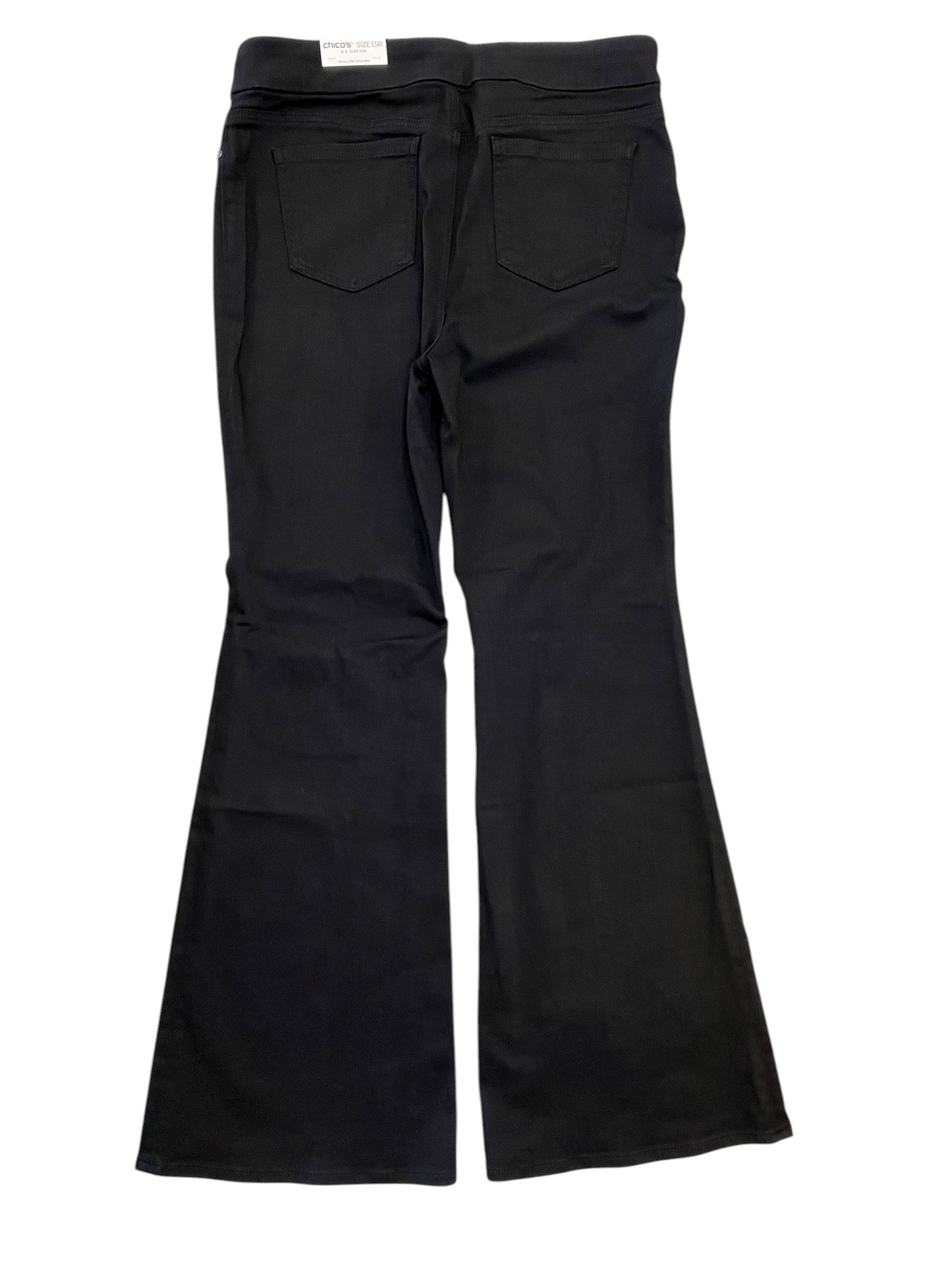 Jeans Flared By Chicos In Black Denim, Size:10