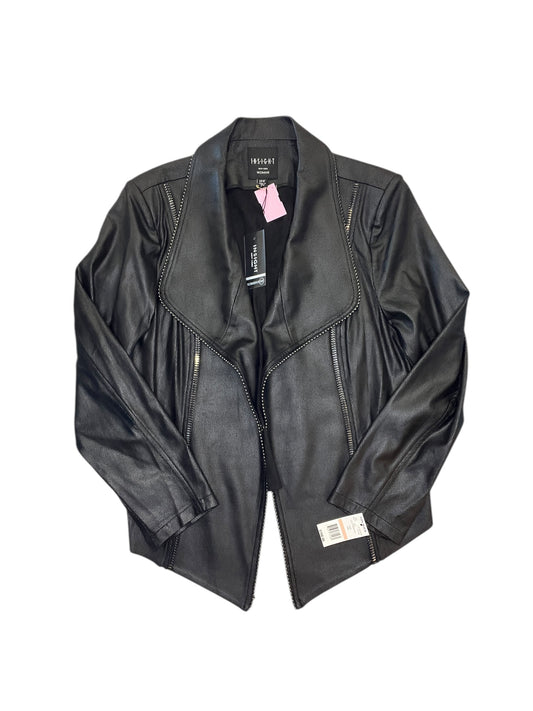 Jacket Moto By Clothes Mentor In Black, Size:Xl