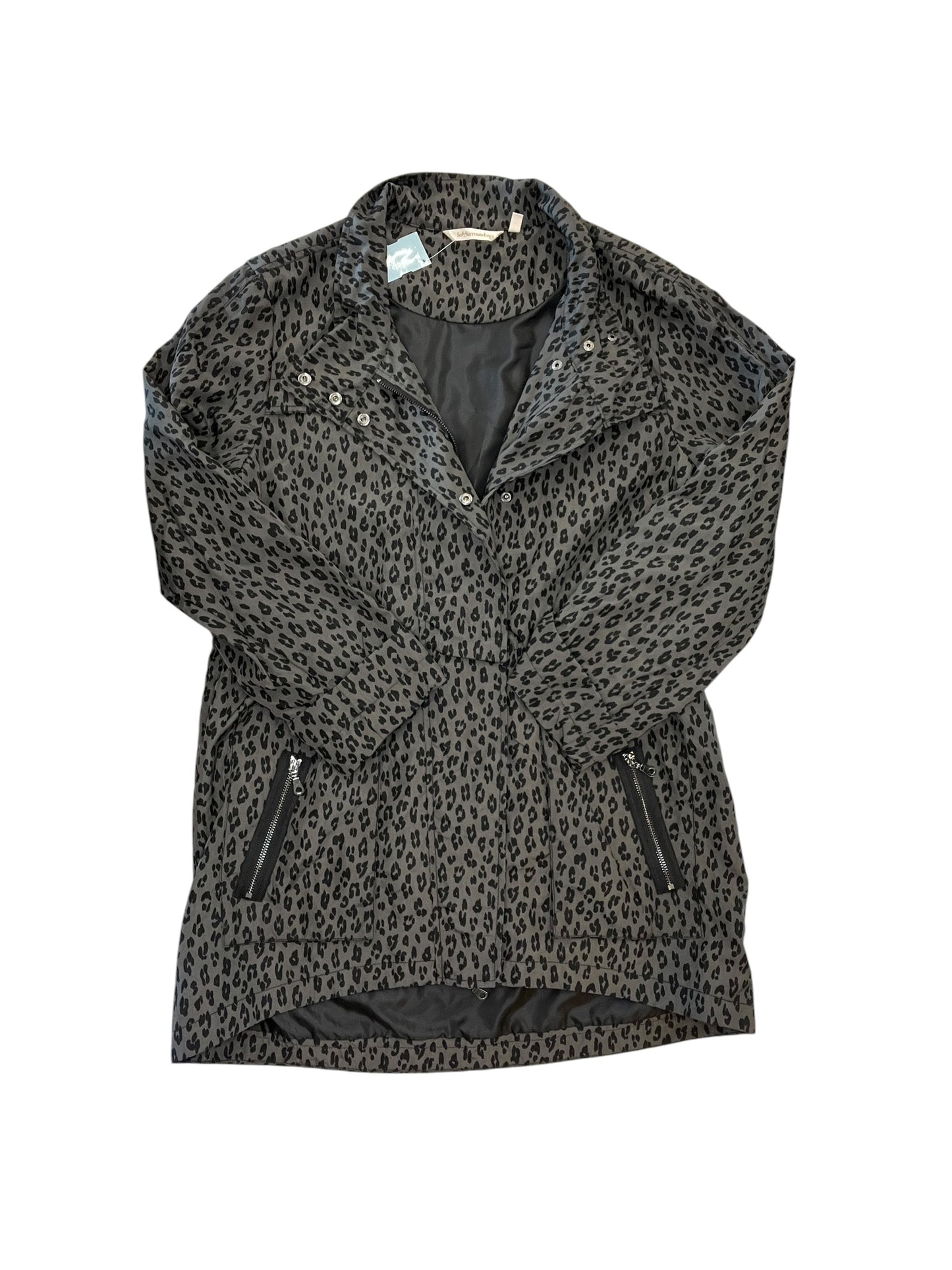 Jacket Windbreaker By Soft Surroundings In Leopard Print, Size:Xl