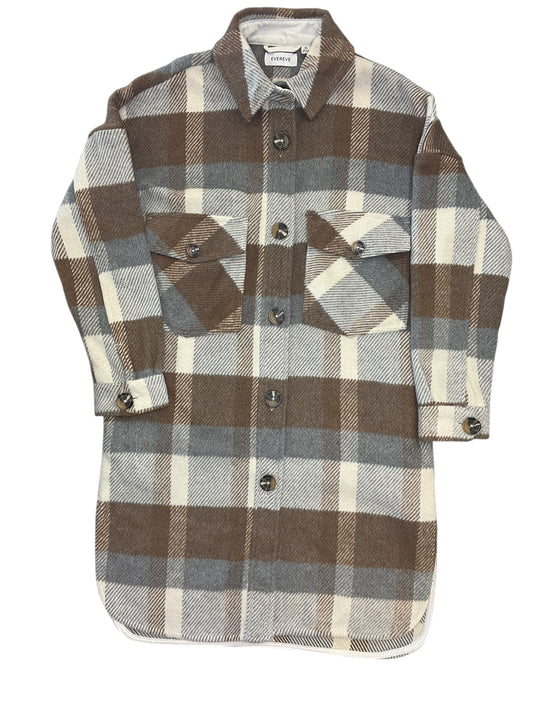 Jacket Shirt By Evereve In Plaid Pattern, Size:Xs