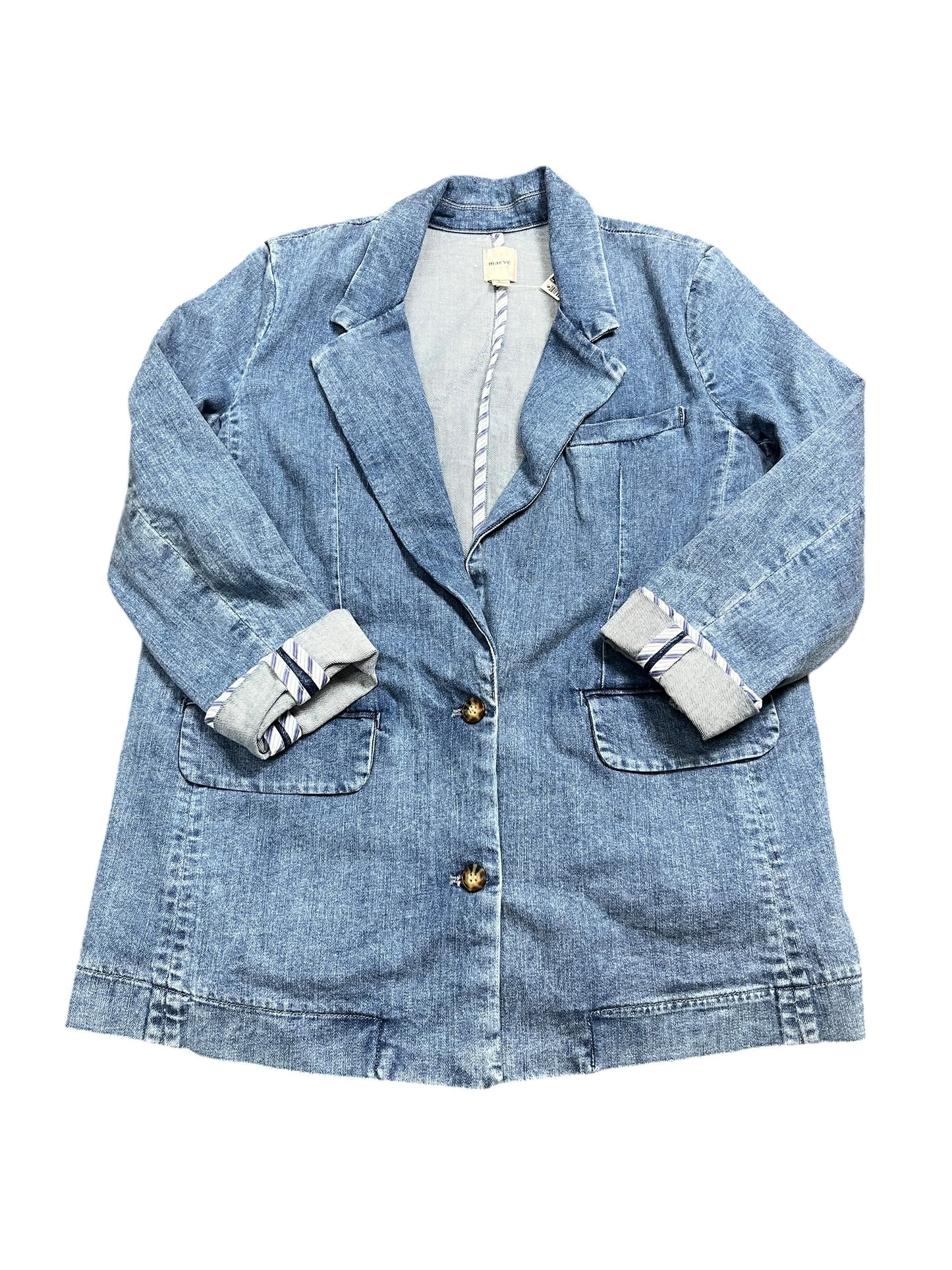 Jacket Denim By Maeve In Blue Denim, Size:L