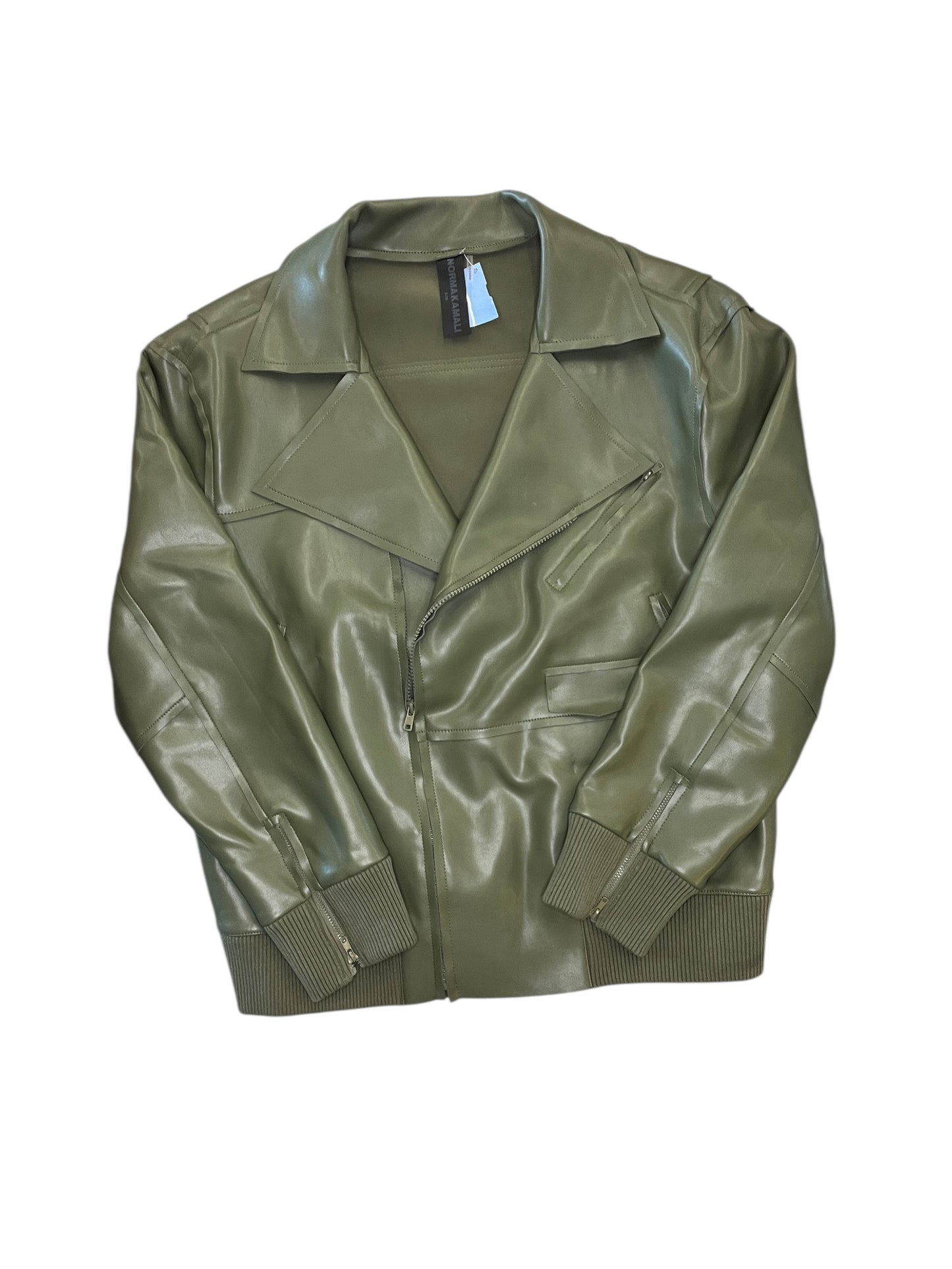 Jacket Moto By Norma Kamali In Green, Size:S