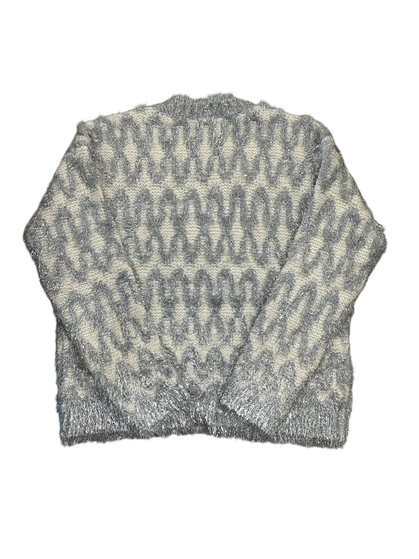 Sweater By Loft In Silver & White, Size:S