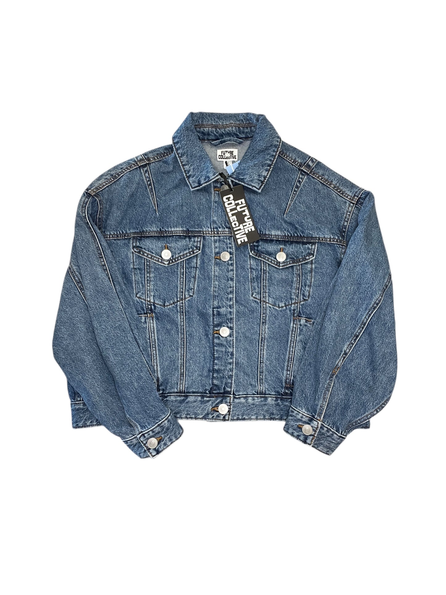 Jacket Denim By Future Collective In Blue Denim, Size:M