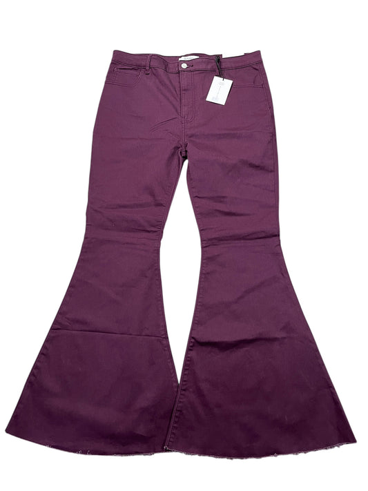 Jeans Flared By Zenana Outfitters In Purple Denim, Size:1X