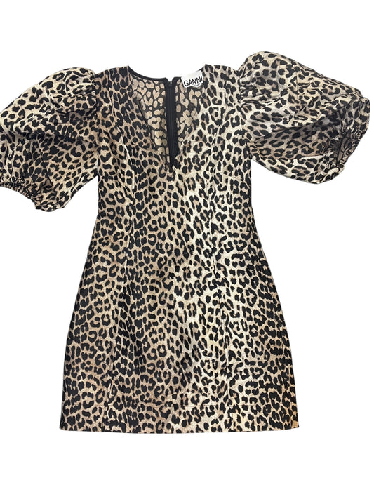 Dress Casual Short By Ganni In Animal Print, Size:Xs