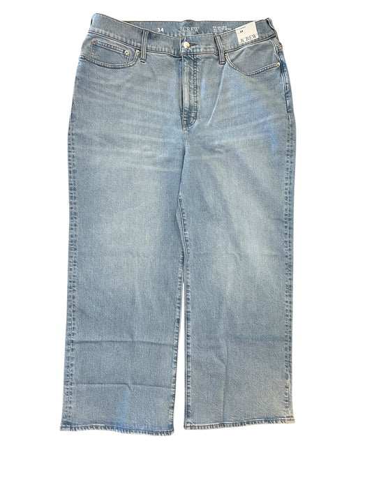 Jeans Wide Leg By J. Crew In Blue Denim, Size:18