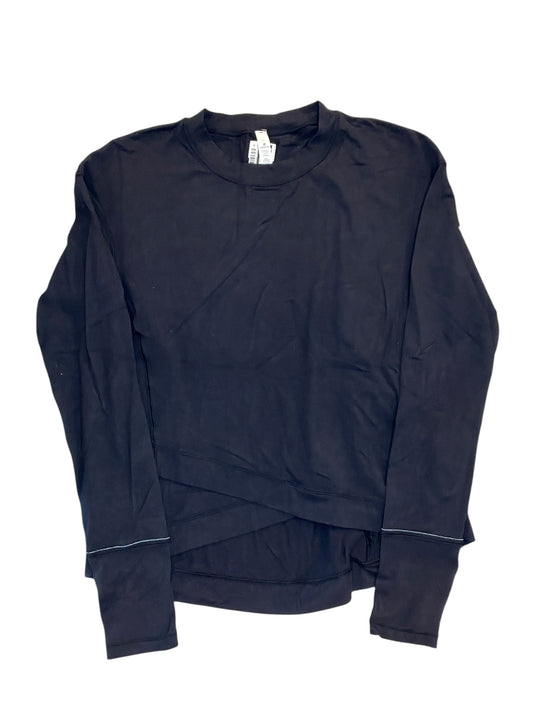 Athletic Top Ls Collar By Lululemon In Black, Size:L