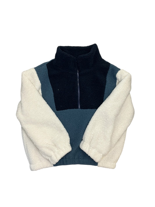 Jacket Faux Fur & Sherpa By Clothes Mentor In Blue, Size:M