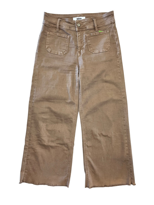 Jeans Wide Leg By Micas In Brown Denim, Size:0