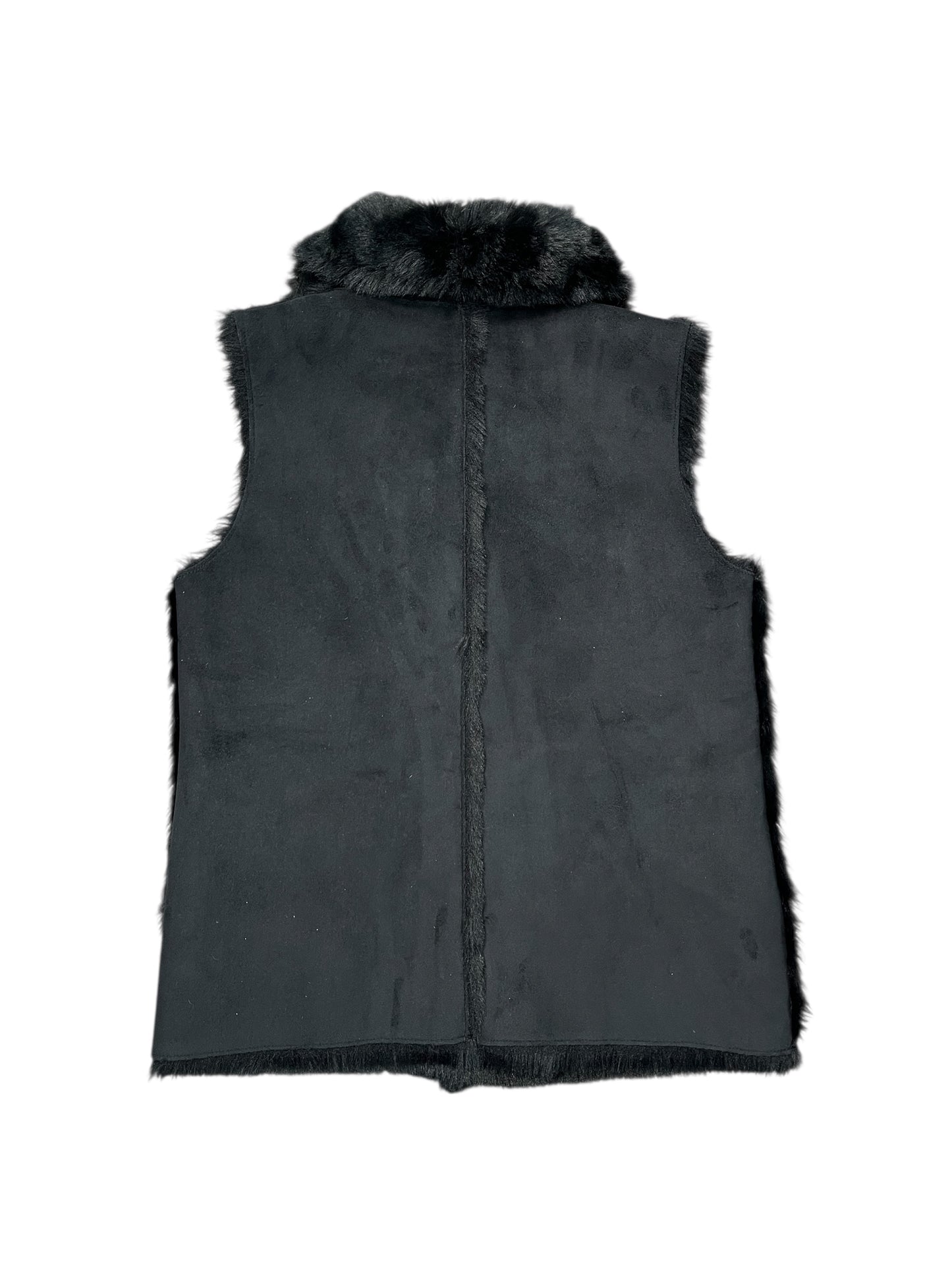 Vest Faux Fur & Sherpa By Loft In Black, Size:S