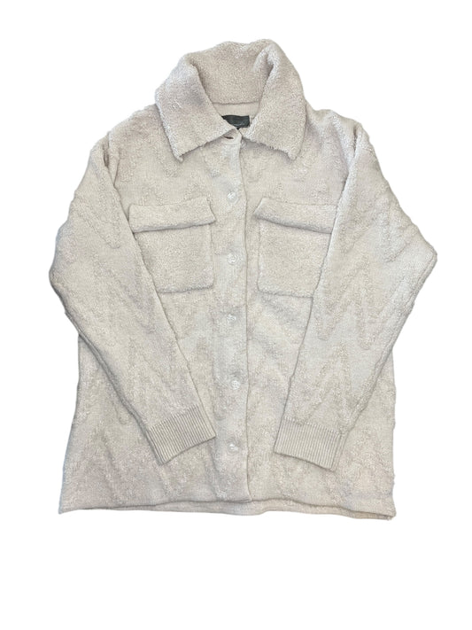 Jacket Faux Fur & Sherpa By Anthropologie In Cream, Size:Xl