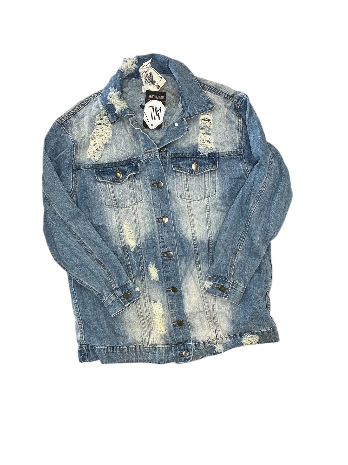 Jacket Denim By Easel In Blue Denim, Size:S