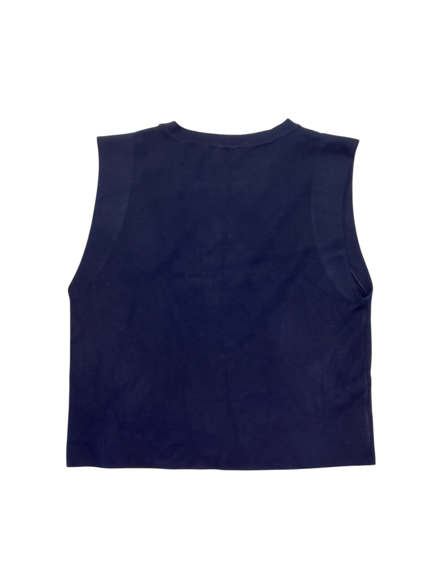 Top Sleeveless By Cyrus Knits In Navy, Size:M
