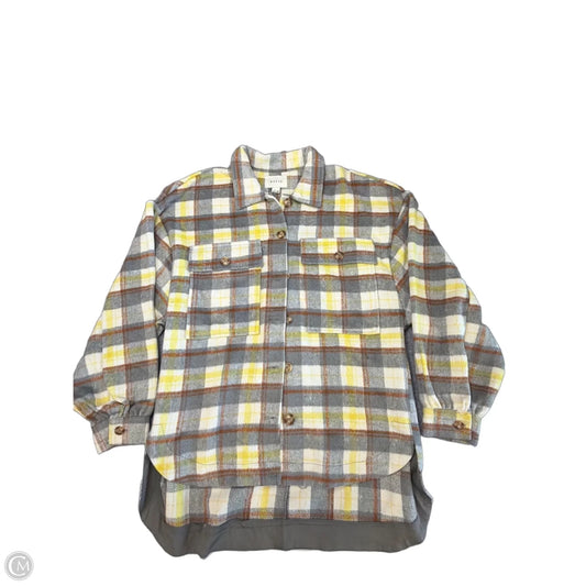 Jacket Shirt By Hyfve In Plaid Pattern, Size: L