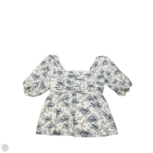 Top Short Sleeve By Wishlist In Blue & White, Size: S