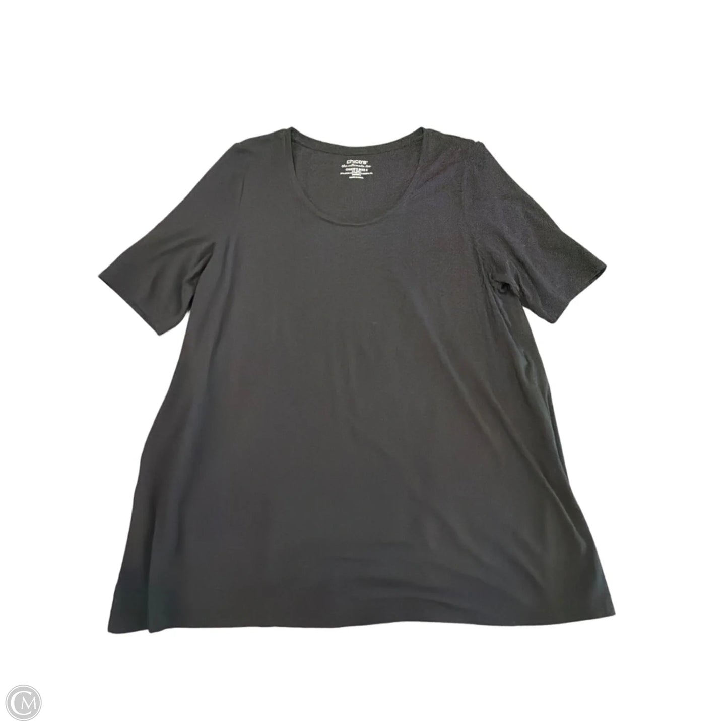 Top Short Sleeve Basic By Chicos In Black, Size: L